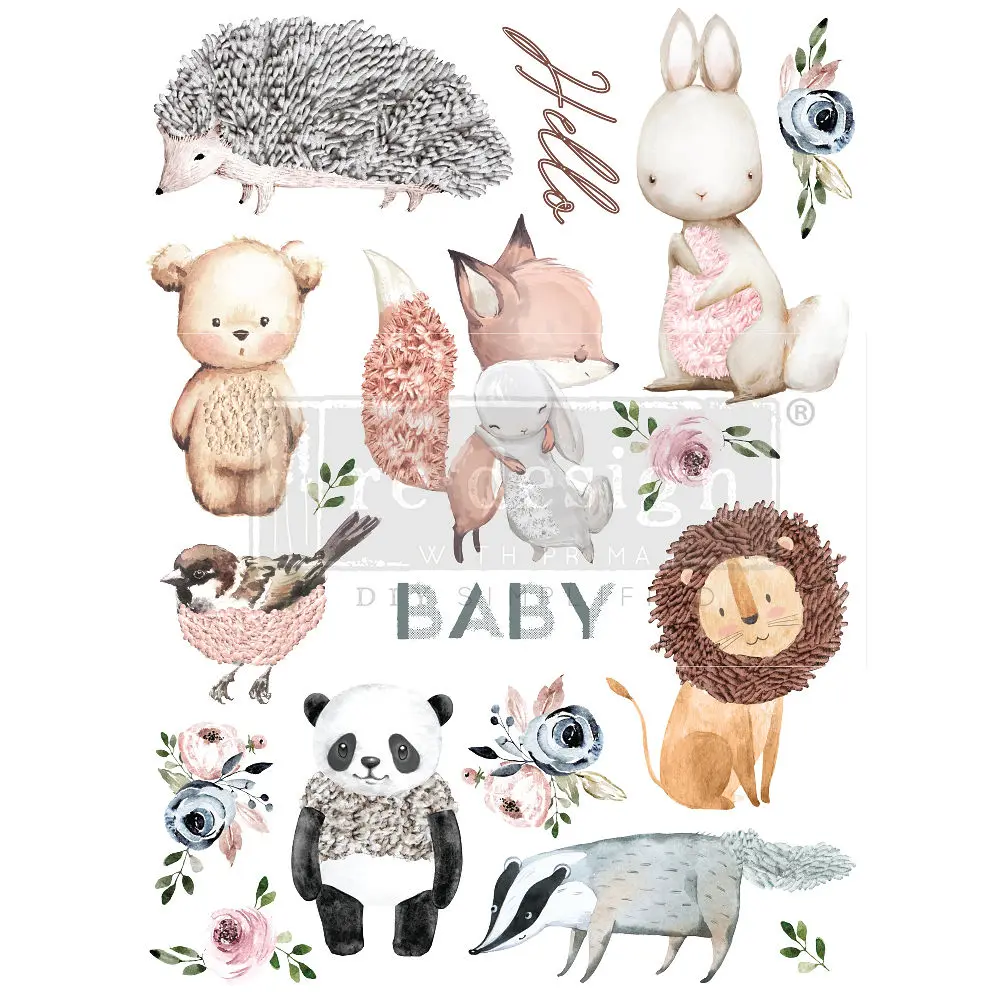 Redesign transfert décoratif - Hello Baby