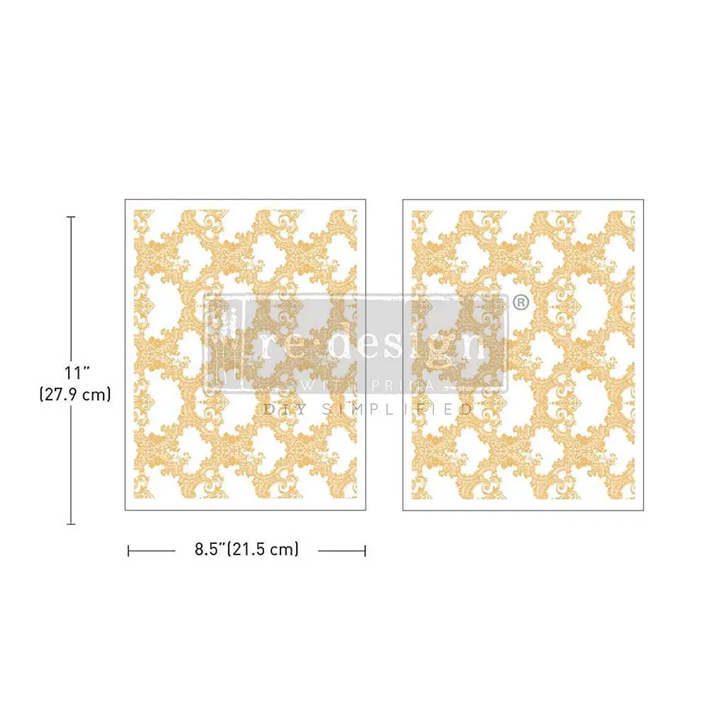 Redesign transfert décoratif A4 - Golden Lacework