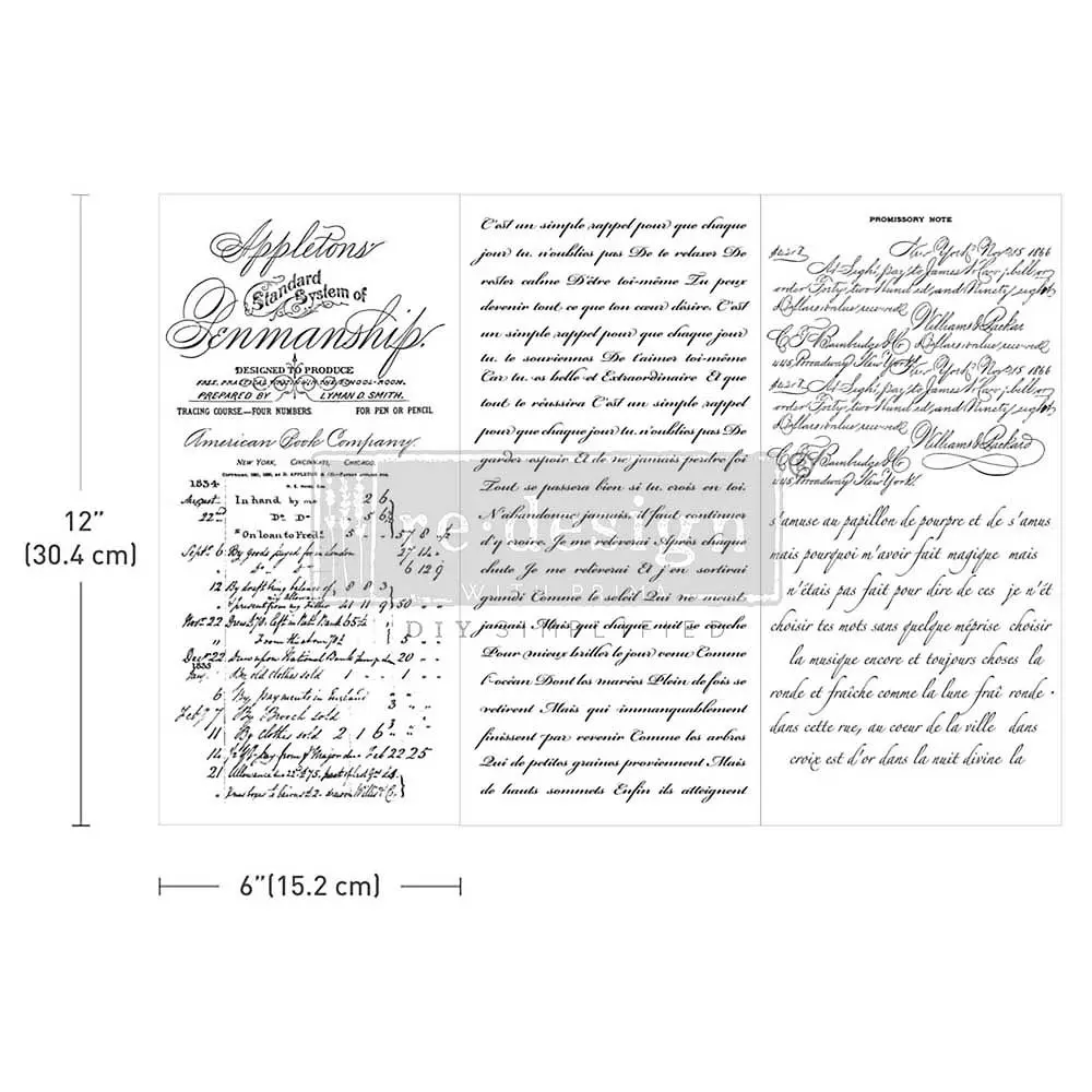 Petit transfert décoratif - Vintage Script Mastery