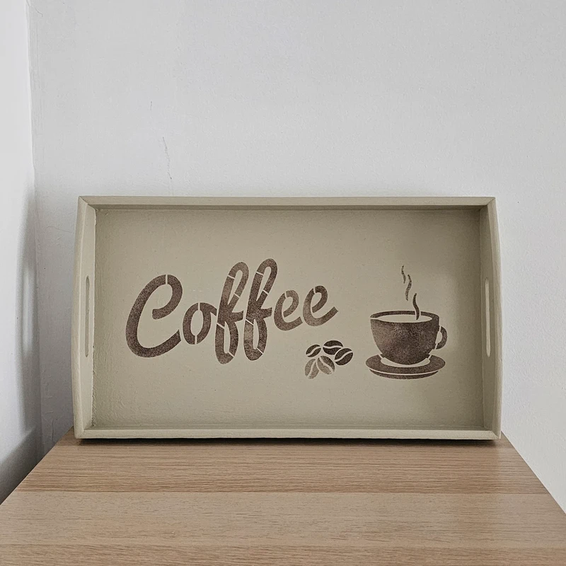 Plateau en bois upcyclé "Coffee"