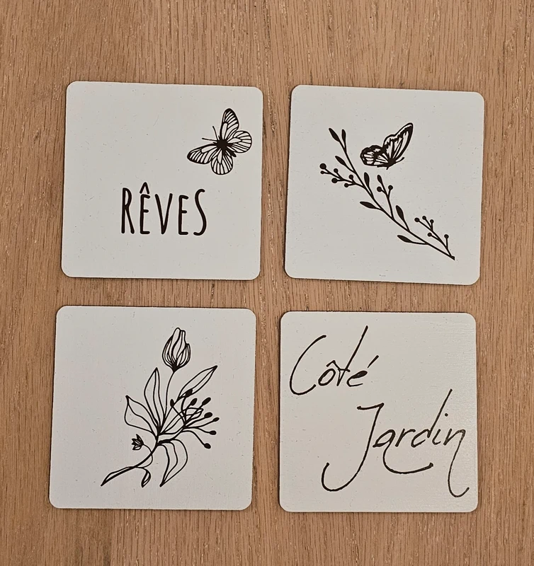 Sous-verres décorés "Rêves"