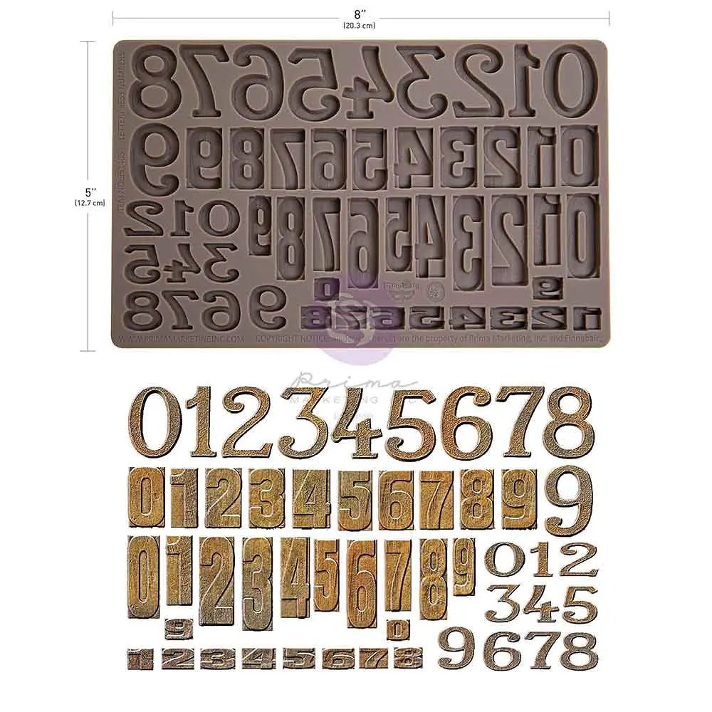 Moule Redesign- Letterpress Numbers (Finnabair)