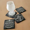 Sous-verres en ardoise décorés Brewery