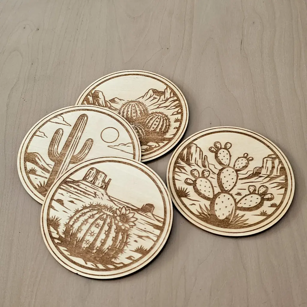 Sous-verres décorés Cactus