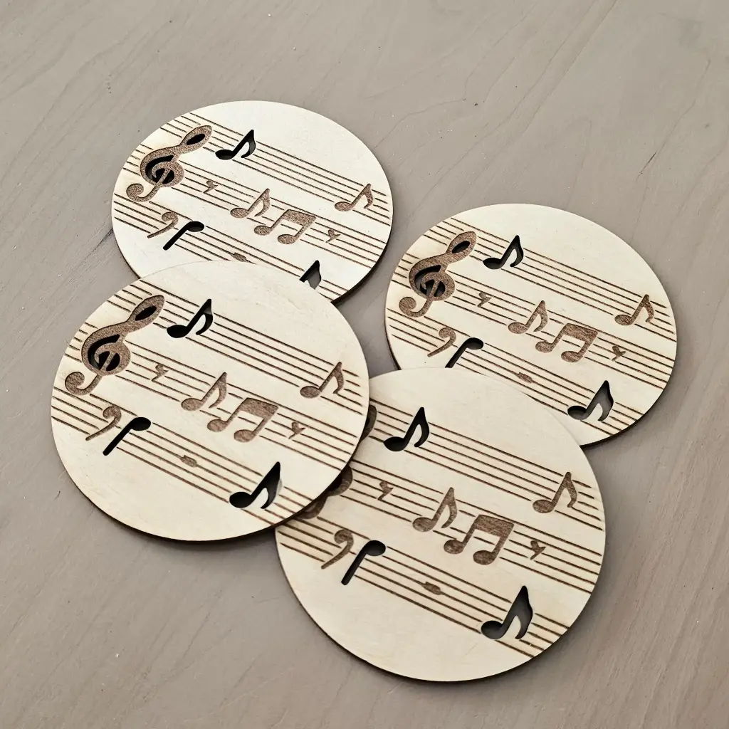 Sous-verres décorés musique
