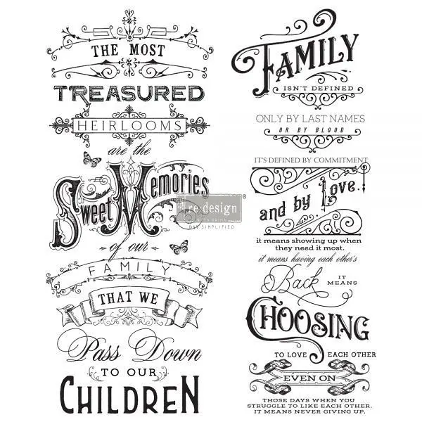 Redesign transfert pelliculable - Family Heirlooms