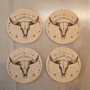 Sous-verres en liège crâne buffle