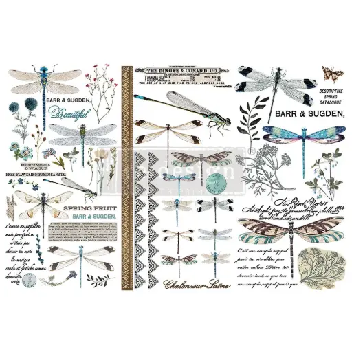 Small decor transfer - Spring Dragonfly