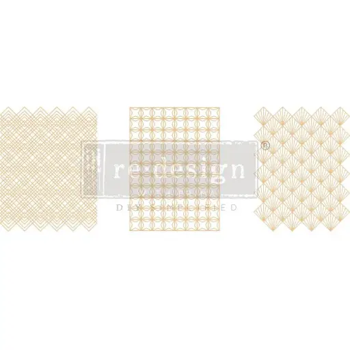 Medium A4 decor transfer - Golden Art Deco