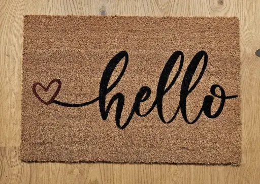 Paillasson en coco décoré "Hello"