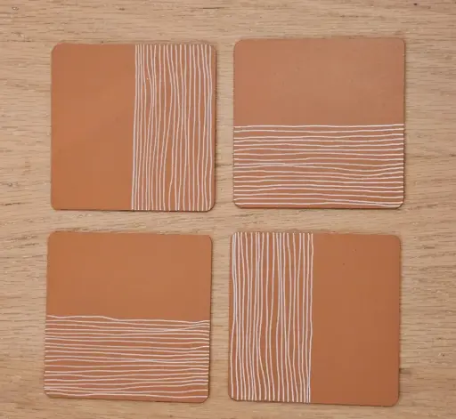 Sous-verres décorés "Terracota"