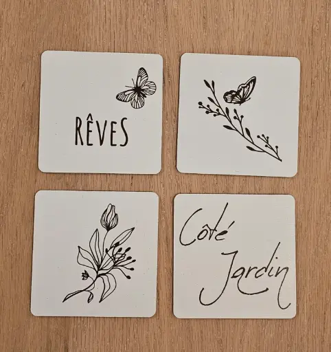 Sous-verres décorés "Rêves"