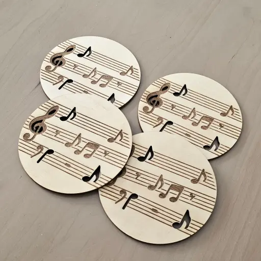Sous-verres décorés musique